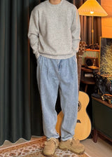 [virstyle original] INKKI two tuck Balloon Tapered Denim Pants 4COLOR