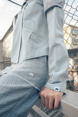 Skirt layered pants (Gray)