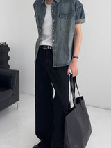 UO Washed Semi-Bootcut Flare Denim Pants