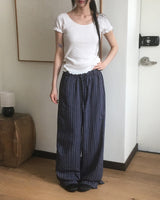 Puka Stripe Banded Wide Pants