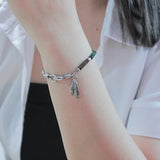 All surgical steel bamboo cylinder bracelet