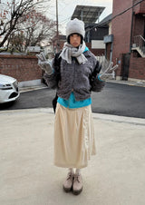 CORDUROY BUCKLE WRAP SKIRT