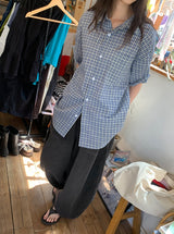 [unisex] カサデニムバルーンワイドバンディングパンツ