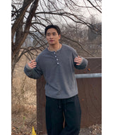 [ 1+1 ] Layered Henley Neck
