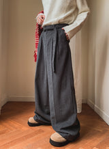 プロフィーウールストライプワイドスラックス