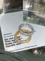 Twinkle cubic open ring(2color)