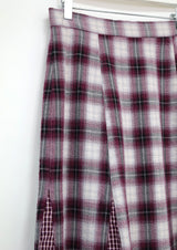 vintage check skirt red ver.