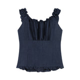 Frillet Denim Ruffle Blouse 231661012