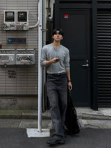 Soft henley neck long sleeve t-Shirt