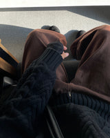 Herringbone stitch denim - BROWN