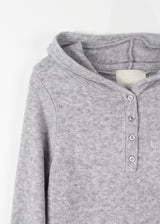 WOOL BUTTON HOOD TEE
