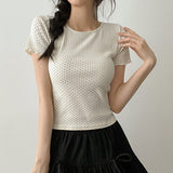 Tiny Dot 🍪 Ruffle Sleeve Delicate Fit Short Sleeve T-shirt