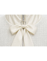 [PRE-FALL] Flora Tweed Layered Ribbon High-Neck String Windbreaker Ivory
