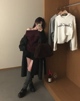 [ORIGINAL] デアオフショルダーリブニット