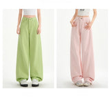 Cherry Blossom Pink Wide Leg Lyocell Denim Jeans