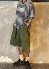 Bermuda shorts with local embroidered belt 3COLOR