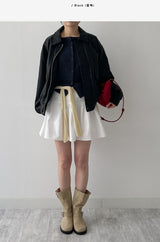 Monet Leather Loose Fit Blouson Jumper