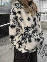 Cartoon Flower Poggle Hooded Zip-up (3c)