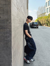 Esther Lettering Denim Pants 3C