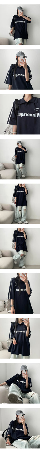 RUTOM ツーラインカラー半袖Tシャツ