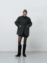 hairy quilting jacket - charcoal
