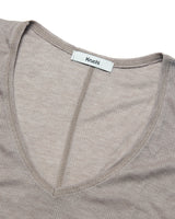 V-Neck Long-Sleeve Top (MOCHA) WOMENS