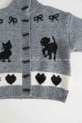 Nyangdeng's nose-dishon tteokbokki knit cardigan