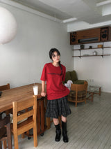 YWD ロゴTシャツ_シグネチャーレッド