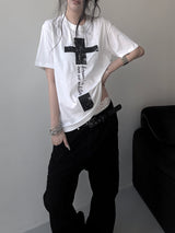 cross lettering crack T (3color)