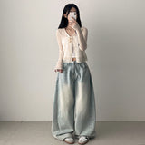  Monp pattern シースルーリボンニットカーディガン