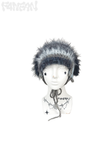 Handmade Crochet Fluffy Puppy Ear Hat & Star Ear Warmers- Misty Cool-Toned