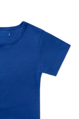 ラベルベーシックTシャツ_ブルー