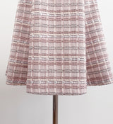 26SS★ Peniel Heart Neck Puff Tweed Flare One Piece
