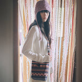 hippie button cross bag pink