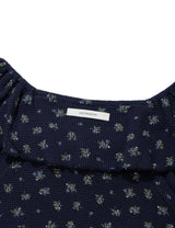 ラッフルフラワーブラウス(NAVY)