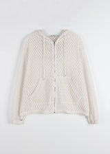 PUNCHING KNIT HOOD ZIP-UP
