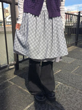 Soel Check Chiffon Midi Skirt