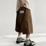 Shich banding diagonal pocket stitch Bermuda pants (4 colors)