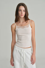 Swan lace sleeveless, Baby Pink