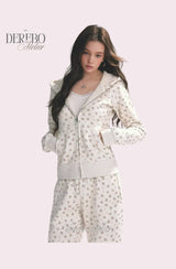 Floral Loose Hoodie Training Set(PANTS)