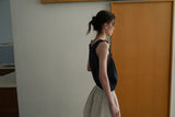 Stripe flare skirt_ivory