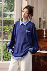 ボウタイレイヤード長袖Tシャツ