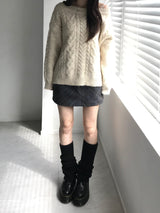 Melton loose fit knitwear (2 colors)