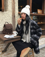 [ORIGINAL] メーターチェックフーデッドダッフルコート