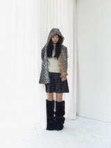 Leopard reversible hood muffler (brown)