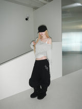 eyelet punching shirring long tee(4 color)