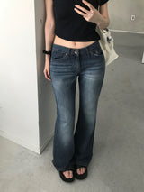 Summer Low-Rise Denim Bootcut Pants (2 colors)
