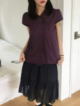 Mori two-button collar pocket blouse (4c)