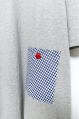 アップルボタンチェックポケットトップ(2colors)