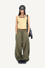 Button ribbed sleeveless